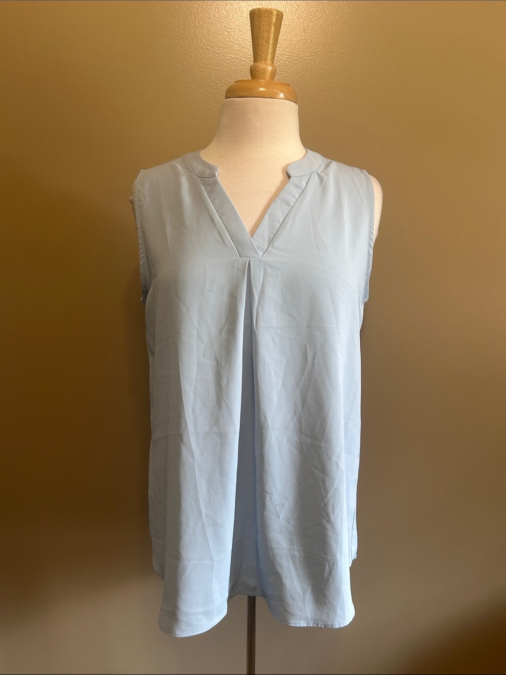 Women's Sleeveless V-Neck Blouse in Pale Blue